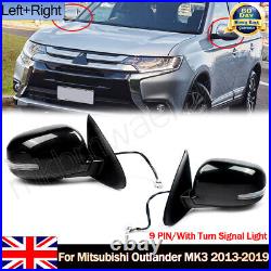 1Pair Power Heated Signal Door Wing Mirror For Mitsubishi Outlander 2013-2019 UK