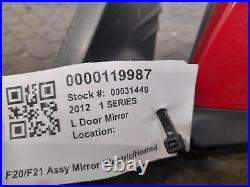 2012 Bmw 1 Series F20 F21 Passenger Door Mirror E021185 Karmesinrot A61