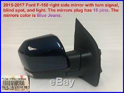 2015-2017 ford f-150 right side mirror signal, blind spot fl34-17682-rr5ddv