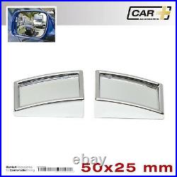 2 x Car Wide View Stick On Wing Mirror Convex Rectangle Blind Spot Mirrors #5523