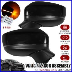 2x For Mazda CX-5 2017-2022 Left & Right Door Wing Mirrors Power Folding Heated