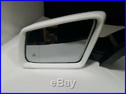 #86 White Left Driver Side Mirror With Blind Spot For Mercedes E 2010 2011 12-16