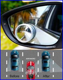 Adjustable Flat BLIND SPOT Convex MIRROR Driving SELF ADHESIVE Car Van Bike 2pcs