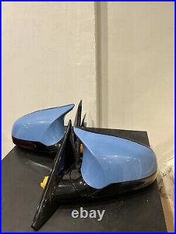 BMW F82 F83 M4 LCI Complete Wing Mirror Set Blind Spot Assist (Yas Marina Blue)