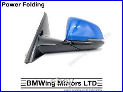 Bmw 1 F40 Left Passenger Side Door Wing Mirror 5 Pin Power Folding Misano Blue