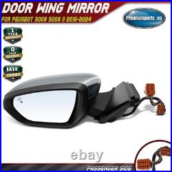 Electric Door Wing Mirror Passenger Side for Peugeot 3008 5008 2016-2024 Heated