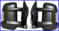 Pair Door Mirrors For Citroen Relay 2006-2024 | Electric Heated With Temperature Sensor | Black
