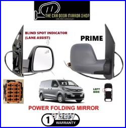 Fits Vauxhall Vivaro 2019-2024 Left Side Electric Power Fold Mirror Unit Primed