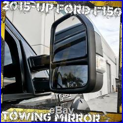 For 15-19 F-150 Towing Mirror Chrome + Extendable Heated LED Turn Signal 22-Pin