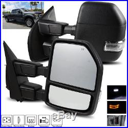 For 17-18 Ford F250/F350 Power/Blind Spot/Spot Light Telescoping Towing Mirrors