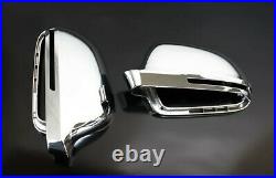 For Audi A4 S4 B8 Chrome Wing Mirror Door Caps Cover Trim Case Housing 08-09
