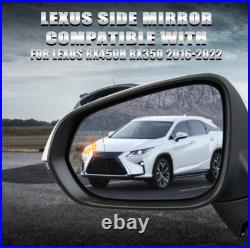 For Lexus RX450h RX350 2016-2022 Wing Mirror Blind Spot Heated Folding Left Side