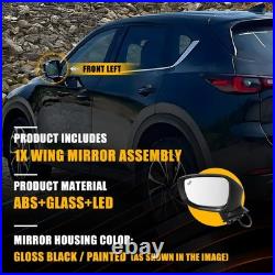 For Mazda CX-5 2017-2022 Black Door Wing Mirror Heated Electric 9Wires Left 2x