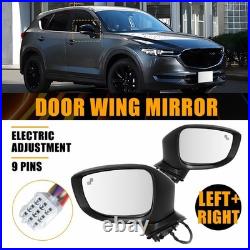 For Mazda CX-5 2017-2022 Pair Black Door Wing Mirror Heated Electric 9Wires UK
