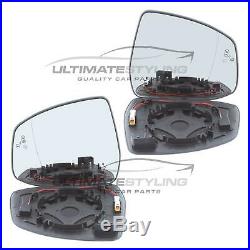 Ford Focus 2011-2018 Wing Door Mirror Glass Inc. Blind Spot Pair Left & Right