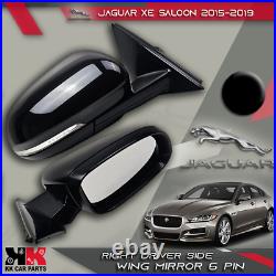 Jaguar Xe Saloon 2015-2019 Right Driver Wing Mirror Manual Fold 6 Pin Black