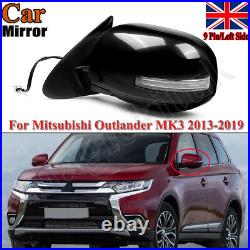 Left 9 Pin Door Wing Mirror Heated For Mitsubishi Outlander MK3 GF 2013-2019 UK