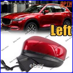 Left Blind Spot Rearview mirror Heated WithLamp For Mazda CX-5 2017 2018-2019 Red