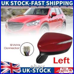 Left Side Door Mirror Blind Spot Turn Signal Red For Mazda CX-5 CX5 2015-2017