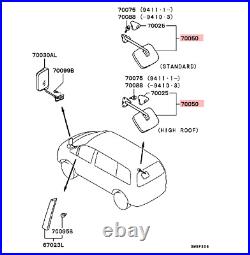 Low Roof Rear View Parking Blind Spot Mirror Delica L400 Spacegear Pd5v 2.5