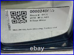 Mercedes M Class Door Mirror Right Obsidian Black 197 A1668109700 W166 2011 17
