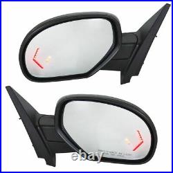Mirror Power Folding Heated Signal Memory Blind Spot Puddle Black Pair for GM