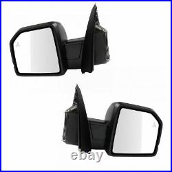 Mirror Power Heated Signal Blind Spot Spotlight Textured Black Pair Set for Ford