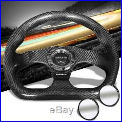 NRG ST-009CF-BK Carbon Fiber D-Shape 3 Spoke Steering Wheel+FD Blind Spot Mirror