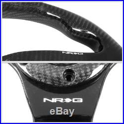NRG ST-009CF-BK Carbon Fiber D-Shape 3 Spoke Steering Wheel+FD Blind Spot Mirror