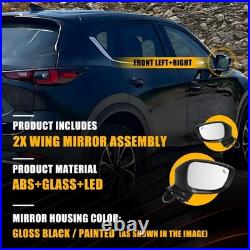 Pair For Mazda CX-5 2017-2022 Black Door Wing Mirror Heated Electric 9Wires UK