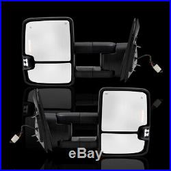 Pair Set Performance Tow Mirrors Heated Blind Spot Glass for 07-18 Toyota Tundra