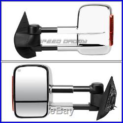 Power Chrome Heat Signal Towing +safe View Blind Spot Mirror For 07-13 Gmt900