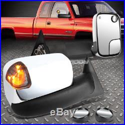 Power Heat Smoke Signal Towing Side+circle Blind Spot Mirror For 94-01 Dodge Ram