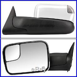 Power Heat Smoke Signal Towing Side+round Blind Spot Mirror For 94-01 Dodge Ram