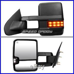 Power Heated Amber Signal Towing Side+round Blind Spot Mirror For 14-17 Gm K2xx