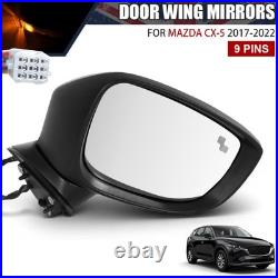 Right Door Wing Mirror Power Folding Turn Signal Heated For Mazda CX-5 2017-2022