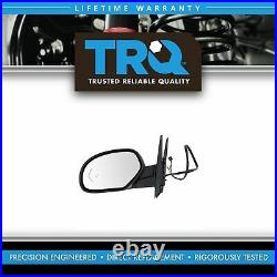 TRQ Mirror Power Folding Heated Signal Memory Blind Spot Puddle Black LH for GM