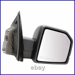 TRQ Mirror Power Heated Signal Blind Spot Textured Black Set of 2 for Ford