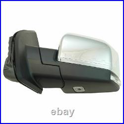 TRQ Power Folding Heated Memory Signal Blind Spot Puddle Chrome LH for Ford