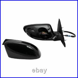 TRQ Side View Mirror Pair Power Heated Blind Spot Detection For Dodge Charger