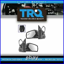 TRQ Upgrade Style Mirror Power Heat Blindspot Chrome Black Pair for Chevy Pickup