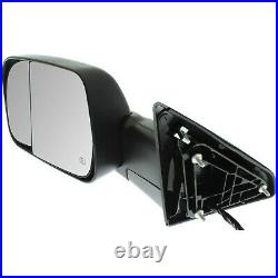 Tow Mirror For 2013 2018 Ram 2500 Driver Side Power Fold Heat Blind Spot Glass