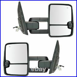 Towing Mirror Upgrade Power Folding Signal Blind Spot Chrome Pair for Tundra New