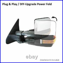 Towing Mirror Upgrade Power Folding Signal Blind Spot Chrome Pair for Tundra New