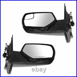 Upgrade Style Mirror Power Heat Blindspot Chrome Black Pair for Chevy Pickup
