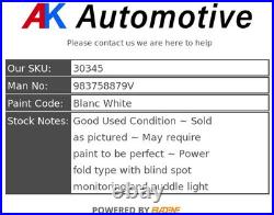 Vauxhall Corsa F 19-24 Door Wing Mirror Left Passenger Powerfold Blind Spot