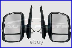 Vw Crafter Wing Mirror Manual Complete Black Short Arm Set O/S N/S 2017 Onwards